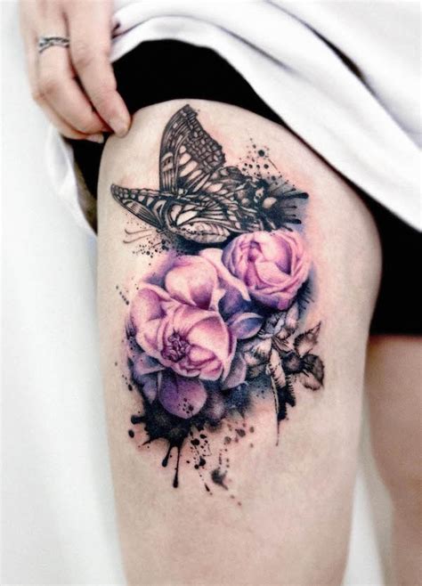 unique side thigh tattoo ideas|More.